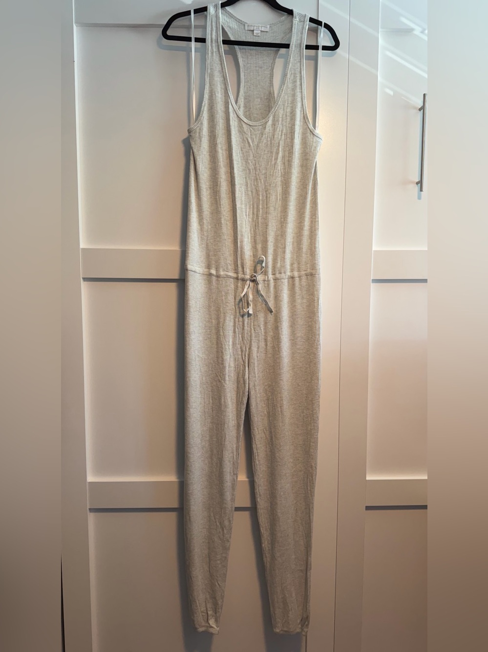 Spiritual Gangster Sleeveless Ribbed Drawstring Jumpsuit in Oatmeal, never worn!